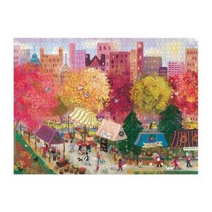 Galison Autumn at the City Market-1000 Piece Puzzle